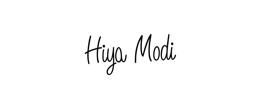 Use a signature maker to create a handwritten signature online. With this signature software, you can design (Angelique-Rose-font-FFP) your own signature for name Hiya Modi. Hiya Modi signature style 5 images and pictures png