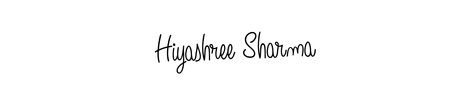 Create a beautiful signature design for name Hiyashree Sharma. With this signature (Angelique-Rose-font-FFP) fonts, you can make a handwritten signature for free. Hiyashree Sharma signature style 5 images and pictures png