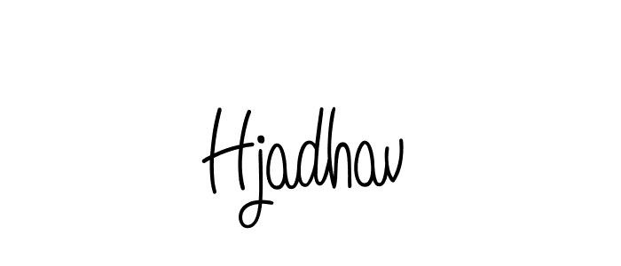 Use a signature maker to create a handwritten signature online. With this signature software, you can design (Angelique-Rose-font-FFP) your own signature for name Hjadhav. Hjadhav signature style 5 images and pictures png