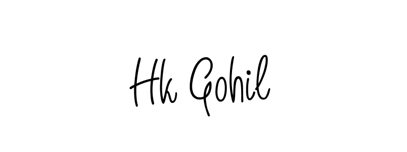 Use a signature maker to create a handwritten signature online. With this signature software, you can design (Angelique-Rose-font-FFP) your own signature for name Hk Gohil. Hk Gohil signature style 5 images and pictures png