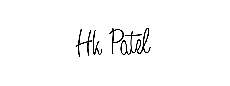 Use a signature maker to create a handwritten signature online. With this signature software, you can design (Angelique-Rose-font-FFP) your own signature for name Hk Patel. Hk Patel signature style 5 images and pictures png