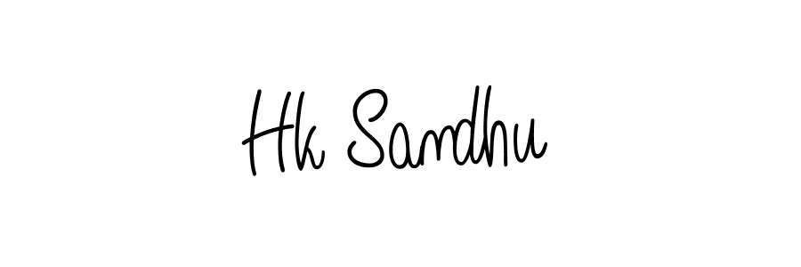 Use a signature maker to create a handwritten signature online. With this signature software, you can design (Angelique-Rose-font-FFP) your own signature for name Hk Sandhu. Hk Sandhu signature style 5 images and pictures png