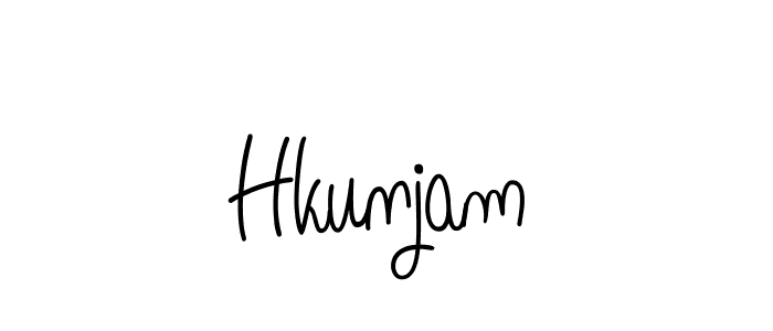 Use a signature maker to create a handwritten signature online. With this signature software, you can design (Angelique-Rose-font-FFP) your own signature for name Hkunjam. Hkunjam signature style 5 images and pictures png