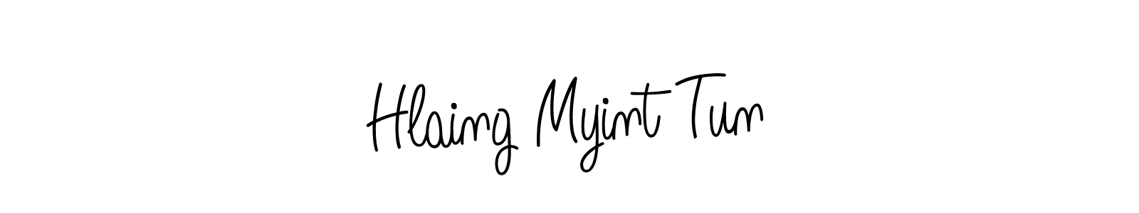 Use a signature maker to create a handwritten signature online. With this signature software, you can design (Angelique-Rose-font-FFP) your own signature for name Hlaing Myint Tun. Hlaing Myint Tun signature style 5 images and pictures png