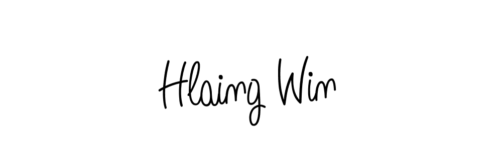 The best way (Angelique-Rose-font-FFP) to make a short signature is to pick only two or three words in your name. The name Hlaing Win include a total of six letters. For converting this name. Hlaing Win signature style 5 images and pictures png