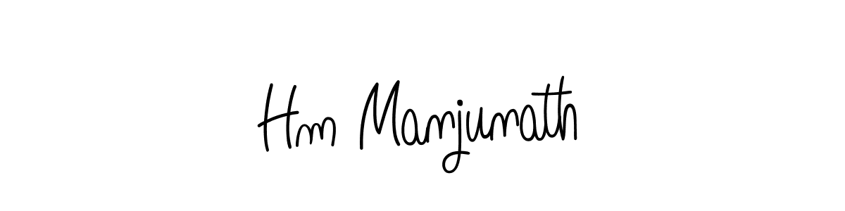 Hm Manjunath stylish signature style. Best Handwritten Sign (Angelique-Rose-font-FFP) for my name. Handwritten Signature Collection Ideas for my name Hm Manjunath. Hm Manjunath signature style 5 images and pictures png