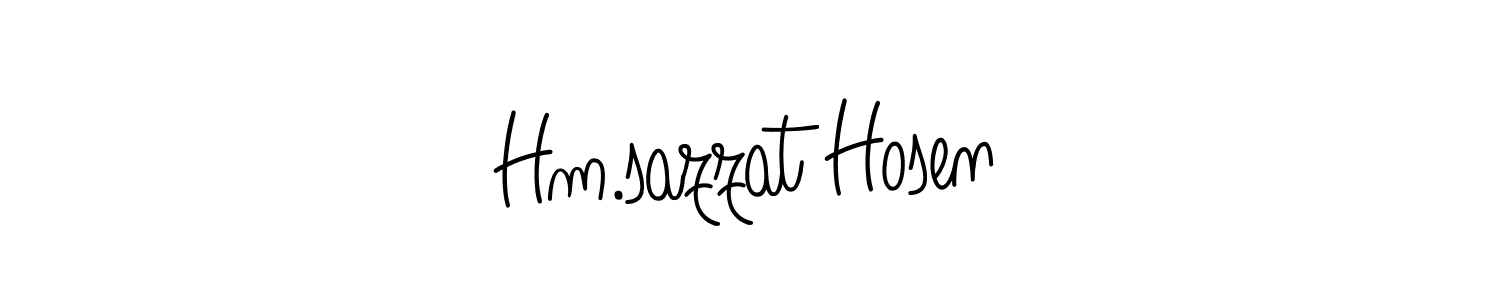 Make a beautiful signature design for name Hm.sazzat Hosen. With this signature (Angelique-Rose-font-FFP) style, you can create a handwritten signature for free. Hm.sazzat Hosen signature style 5 images and pictures png