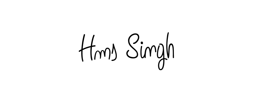 Use a signature maker to create a handwritten signature online. With this signature software, you can design (Angelique-Rose-font-FFP) your own signature for name Hms Singh. Hms Singh signature style 5 images and pictures png