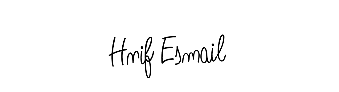 You should practise on your own different ways (Angelique-Rose-font-FFP) to write your name (Hnif Esmail) in signature. don't let someone else do it for you. Hnif Esmail signature style 5 images and pictures png
