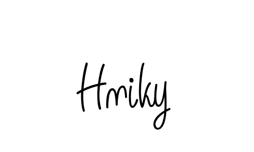 if you are searching for the best signature style for your name Hniky. so please give up your signature search. here we have designed multiple signature styles  using Angelique-Rose-font-FFP. Hniky signature style 5 images and pictures png