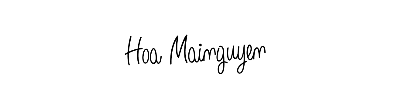 Make a beautiful signature design for name Hoa Mainguyen. With this signature (Angelique-Rose-font-FFP) style, you can create a handwritten signature for free. Hoa Mainguyen signature style 5 images and pictures png