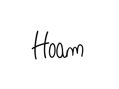 Make a beautiful signature design for name Hoam. With this signature (Angelique-Rose-font-FFP) style, you can create a handwritten signature for free. Hoam signature style 5 images and pictures png