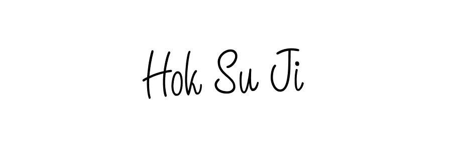Use a signature maker to create a handwritten signature online. With this signature software, you can design (Angelique-Rose-font-FFP) your own signature for name Hok Su Ji. Hok Su Ji signature style 5 images and pictures png