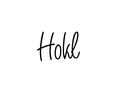 Use a signature maker to create a handwritten signature online. With this signature software, you can design (Angelique-Rose-font-FFP) your own signature for name Hokl. Hokl signature style 5 images and pictures png