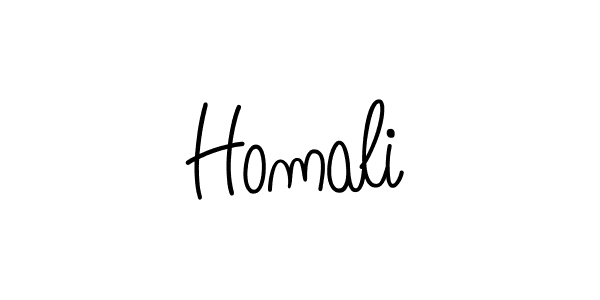 if you are searching for the best signature style for your name Homali. so please give up your signature search. here we have designed multiple signature styles  using Angelique-Rose-font-FFP. Homali signature style 5 images and pictures png