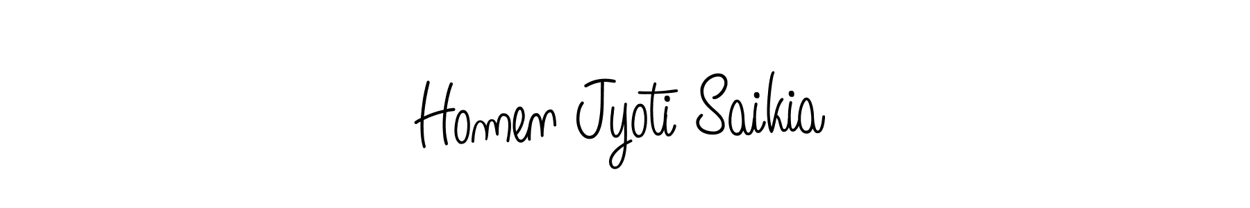 You should practise on your own different ways (Angelique-Rose-font-FFP) to write your name (Homen Jyoti Saikia) in signature. don't let someone else do it for you. Homen Jyoti Saikia signature style 5 images and pictures png