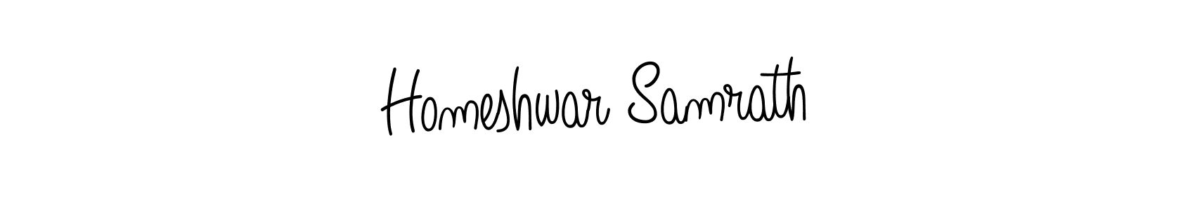 How to make Homeshwar Samrath signature? Angelique-Rose-font-FFP is a professional autograph style. Create handwritten signature for Homeshwar Samrath name. Homeshwar Samrath signature style 5 images and pictures png