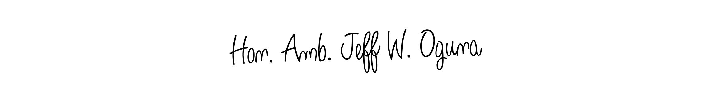 Create a beautiful signature design for name Hon. Amb. Jeff W. Oguna. With this signature (Angelique-Rose-font-FFP) fonts, you can make a handwritten signature for free. Hon. Amb. Jeff W. Oguna signature style 5 images and pictures png