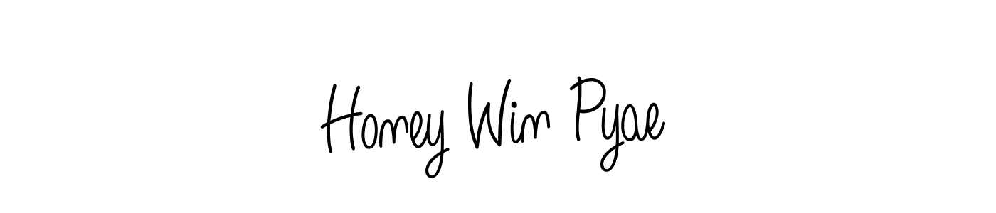 You should practise on your own different ways (Angelique-Rose-font-FFP) to write your name (Honey Win Pyae) in signature. don't let someone else do it for you. Honey Win Pyae signature style 5 images and pictures png