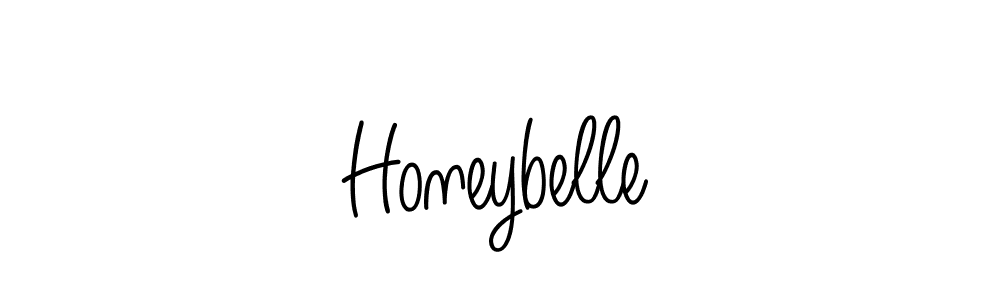 The best way (Angelique-Rose-font-FFP) to make a short signature is to pick only two or three words in your name. The name Honeybelle include a total of six letters. For converting this name. Honeybelle signature style 5 images and pictures png