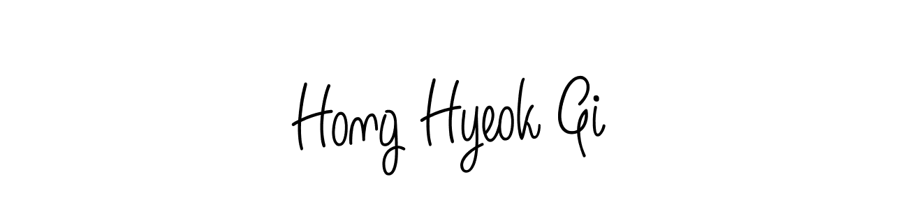 You should practise on your own different ways (Angelique-Rose-font-FFP) to write your name (Hong Hyeok Gi) in signature. don't let someone else do it for you. Hong Hyeok Gi signature style 5 images and pictures png