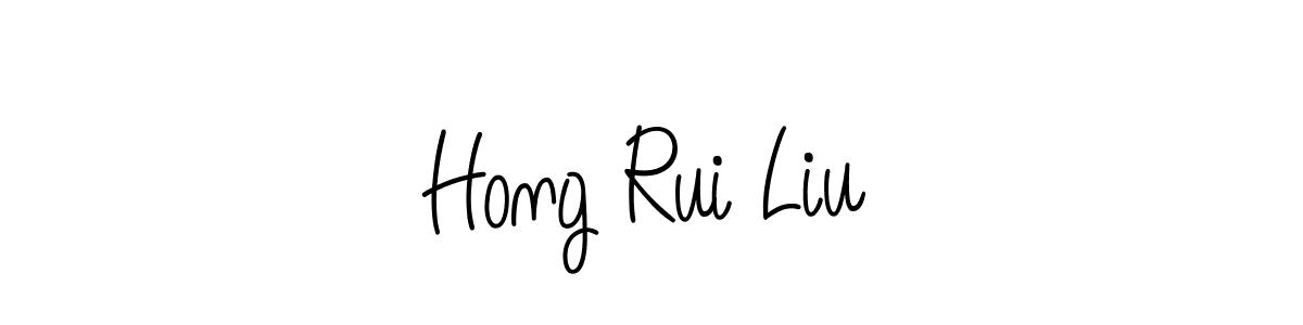 Use a signature maker to create a handwritten signature online. With this signature software, you can design (Angelique-Rose-font-FFP) your own signature for name Hong Rui Liu. Hong Rui Liu signature style 5 images and pictures png