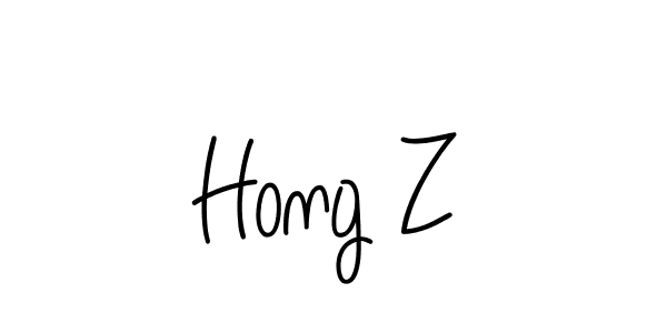 How to make Hong Z name signature. Use Angelique-Rose-font-FFP style for creating short signs online. This is the latest handwritten sign. Hong Z signature style 5 images and pictures png