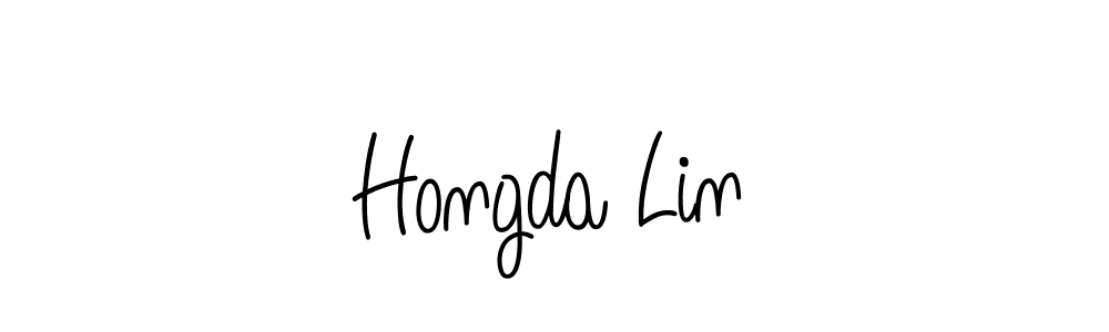 Make a beautiful signature design for name Hongda Lin. With this signature (Angelique-Rose-font-FFP) style, you can create a handwritten signature for free. Hongda Lin signature style 5 images and pictures png
