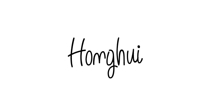 Design your own signature with our free online signature maker. With this signature software, you can create a handwritten (Angelique-Rose-font-FFP) signature for name Honghui. Honghui signature style 5 images and pictures png