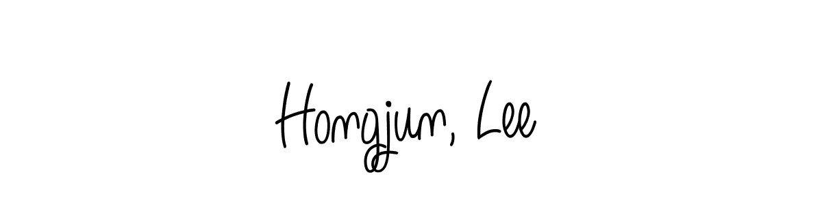 Create a beautiful signature design for name Hongjun, Lee. With this signature (Angelique-Rose-font-FFP) fonts, you can make a handwritten signature for free. Hongjun, Lee signature style 5 images and pictures png