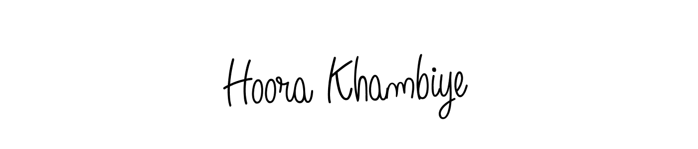 Use a signature maker to create a handwritten signature online. With this signature software, you can design (Angelique-Rose-font-FFP) your own signature for name Hoora Khambiye. Hoora Khambiye signature style 5 images and pictures png