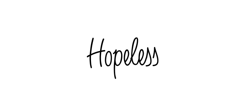Design your own signature with our free online signature maker. With this signature software, you can create a handwritten (Angelique-Rose-font-FFP) signature for name Hopeless. Hopeless signature style 5 images and pictures png