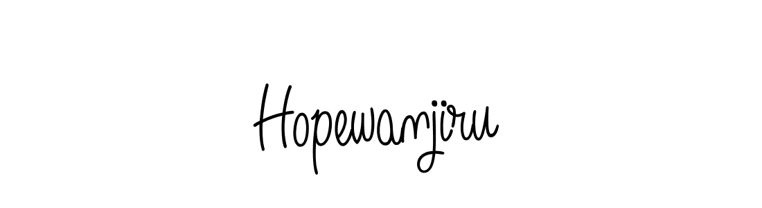 Make a beautiful signature design for name Hopewanjiru. With this signature (Angelique-Rose-font-FFP) style, you can create a handwritten signature for free. Hopewanjiru signature style 5 images and pictures png