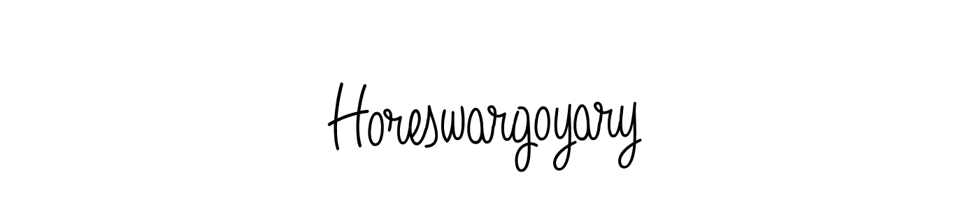 Make a beautiful signature design for name Horeswargoyary. With this signature (Angelique-Rose-font-FFP) style, you can create a handwritten signature for free. Horeswargoyary signature style 5 images and pictures png