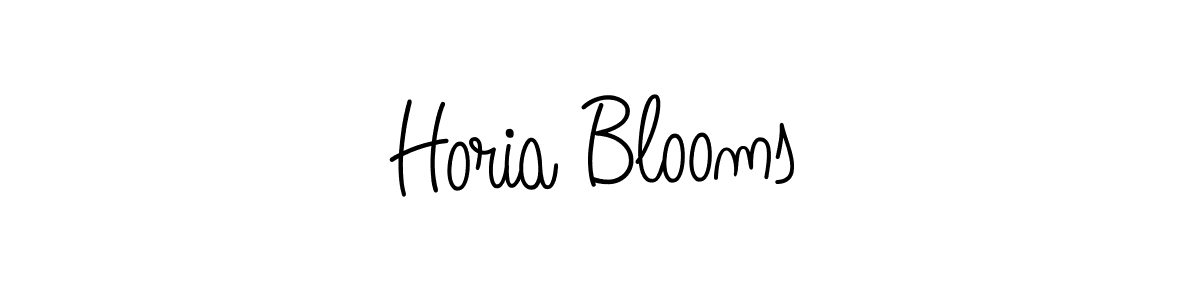 Make a beautiful signature design for name Horia Blooms. With this signature (Angelique-Rose-font-FFP) style, you can create a handwritten signature for free. Horia Blooms signature style 5 images and pictures png