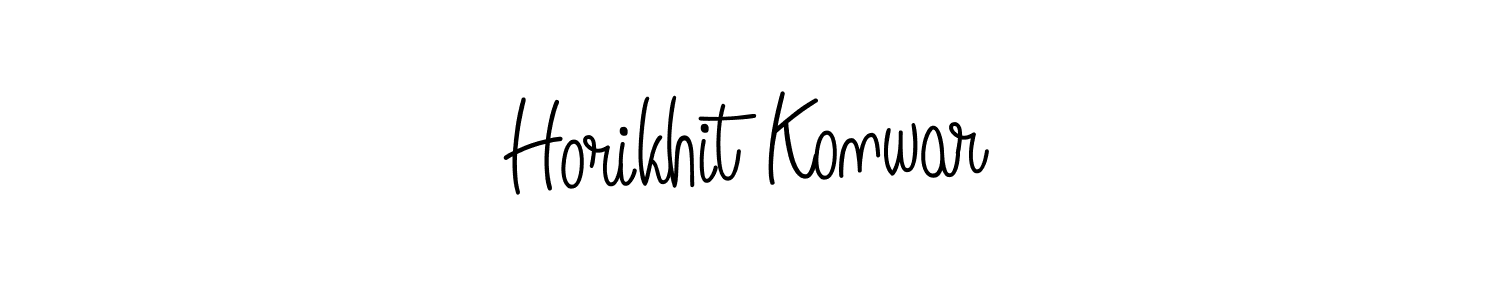 Create a beautiful signature design for name Horikhit Konwar. With this signature (Angelique-Rose-font-FFP) fonts, you can make a handwritten signature for free. Horikhit Konwar signature style 5 images and pictures png