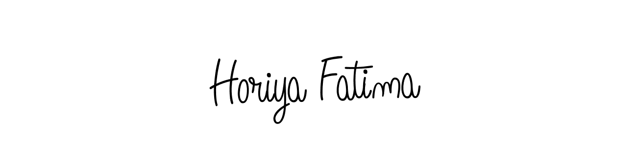 Design your own signature with our free online signature maker. With this signature software, you can create a handwritten (Angelique-Rose-font-FFP) signature for name Horiya Fatima. Horiya Fatima signature style 5 images and pictures png