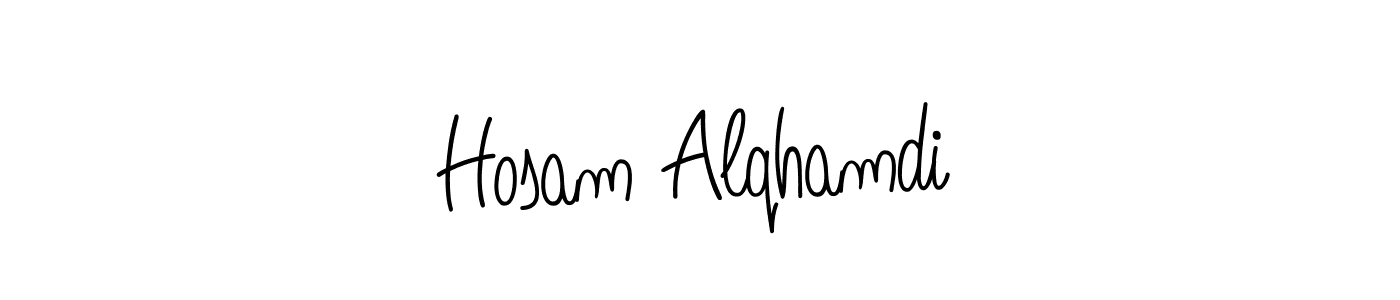 Make a beautiful signature design for name Hosam Alqhamdi. With this signature (Angelique-Rose-font-FFP) style, you can create a handwritten signature for free. Hosam Alqhamdi signature style 5 images and pictures png