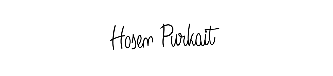 The best way (Angelique-Rose-font-FFP) to make a short signature is to pick only two or three words in your name. The name Hosen Purkait include a total of six letters. For converting this name. Hosen Purkait signature style 5 images and pictures png