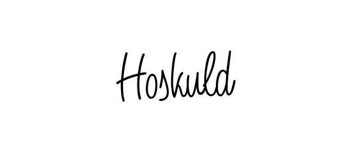 How to make Hoskuld name signature. Use Angelique-Rose-font-FFP style for creating short signs online. This is the latest handwritten sign. Hoskuld signature style 5 images and pictures png