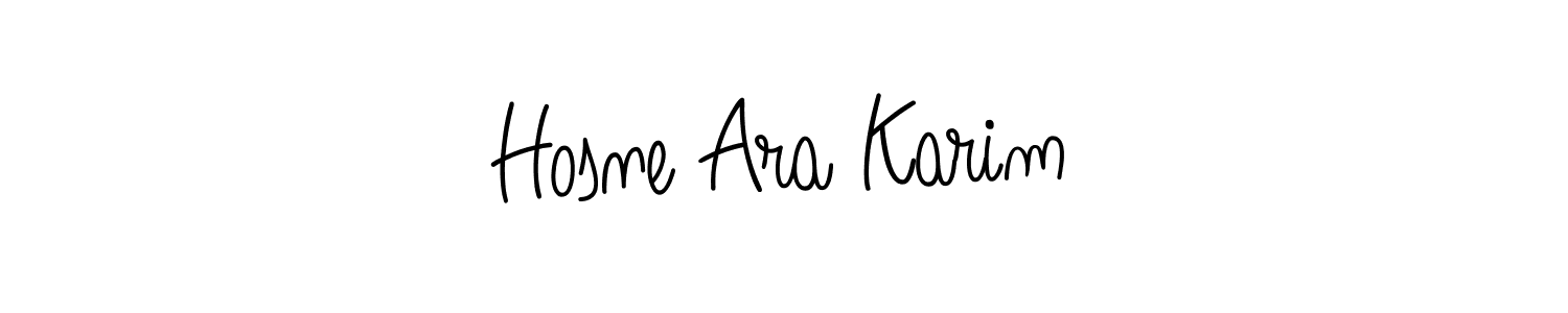 How to make Hosne Ara Karim name signature. Use Angelique-Rose-font-FFP style for creating short signs online. This is the latest handwritten sign. Hosne Ara Karim signature style 5 images and pictures png