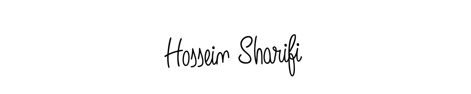 Use a signature maker to create a handwritten signature online. With this signature software, you can design (Angelique-Rose-font-FFP) your own signature for name Hossein Sharifi. Hossein Sharifi signature style 5 images and pictures png