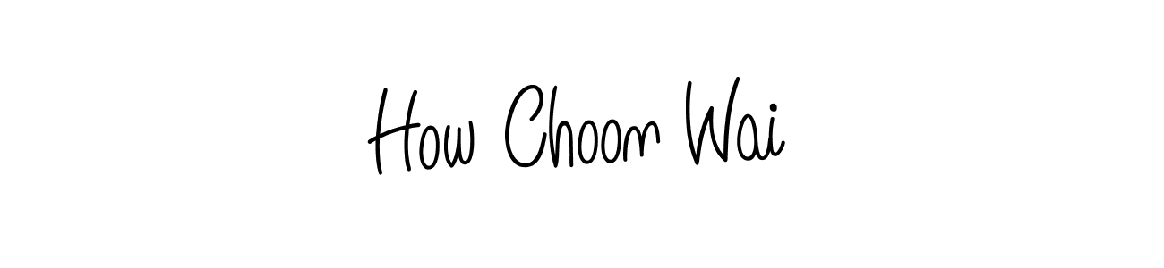 How to make How Choon Wai name signature. Use Angelique-Rose-font-FFP style for creating short signs online. This is the latest handwritten sign. How Choon Wai signature style 5 images and pictures png