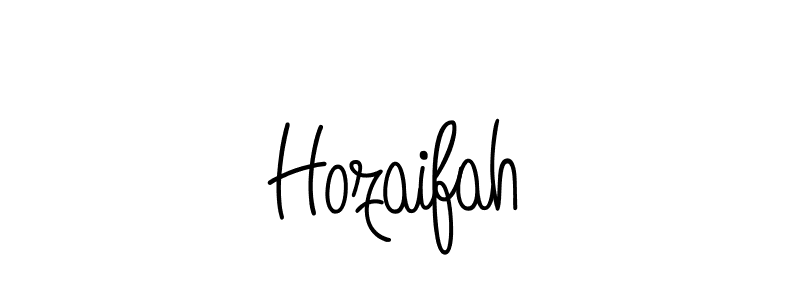 Use a signature maker to create a handwritten signature online. With this signature software, you can design (Angelique-Rose-font-FFP) your own signature for name Hozaifah. Hozaifah signature style 5 images and pictures png