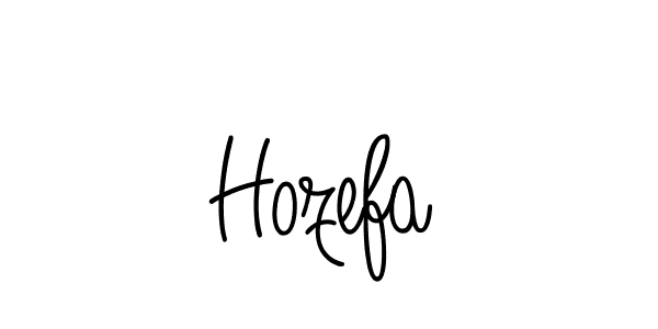 Use a signature maker to create a handwritten signature online. With this signature software, you can design (Angelique-Rose-font-FFP) your own signature for name Hozefa. Hozefa signature style 5 images and pictures png