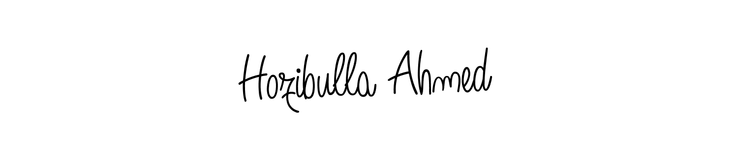 Use a signature maker to create a handwritten signature online. With this signature software, you can design (Angelique-Rose-font-FFP) your own signature for name Hozibulla Ahmed. Hozibulla Ahmed signature style 5 images and pictures png