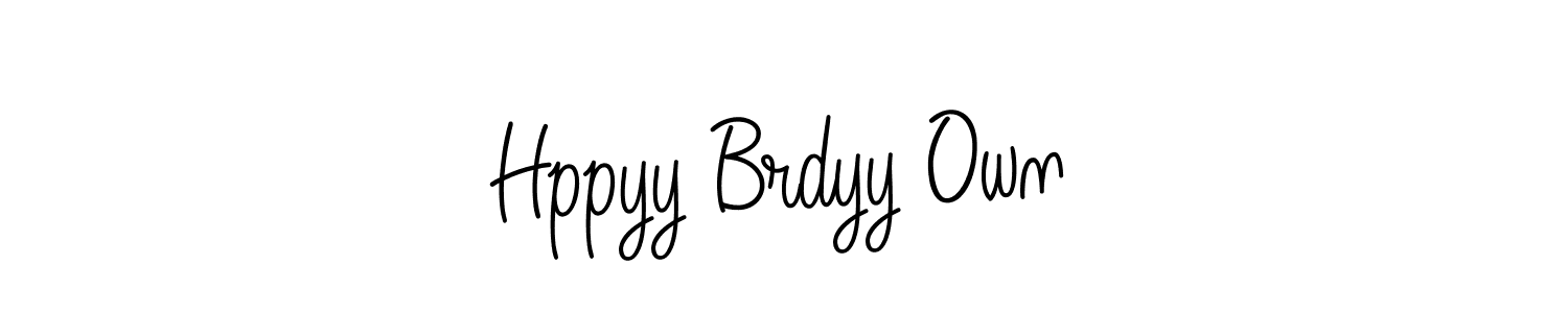 Make a beautiful signature design for name Hppyy Brdyy Own. With this signature (Angelique-Rose-font-FFP) style, you can create a handwritten signature for free. Hppyy Brdyy Own signature style 5 images and pictures png