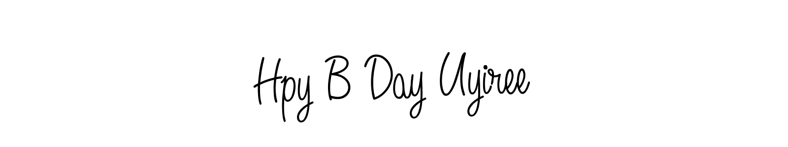 Use a signature maker to create a handwritten signature online. With this signature software, you can design (Angelique-Rose-font-FFP) your own signature for name Hpy B Day Uyiree. Hpy B Day Uyiree signature style 5 images and pictures png