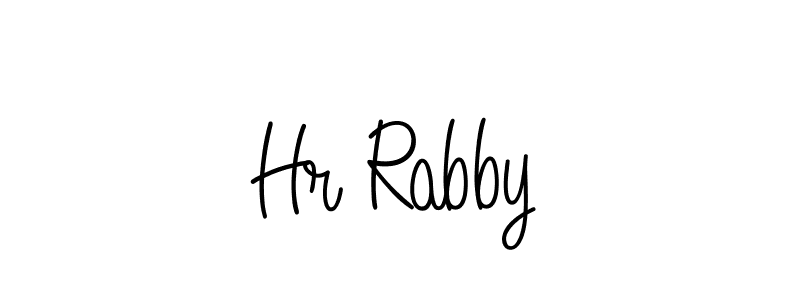 Use a signature maker to create a handwritten signature online. With this signature software, you can design (Angelique-Rose-font-FFP) your own signature for name Hr Rabby. Hr Rabby signature style 5 images and pictures png