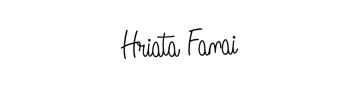 Make a beautiful signature design for name Hriata Fanai. With this signature (Angelique-Rose-font-FFP) style, you can create a handwritten signature for free. Hriata Fanai signature style 5 images and pictures png